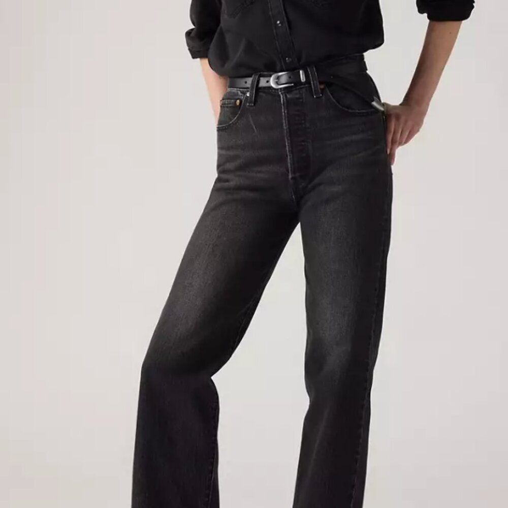 Levi's Ribcage Straight Ankle 30 Washed black